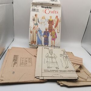 Vintage Simplicity 8152 Nativity Costumes Sewing Pattern partially cut